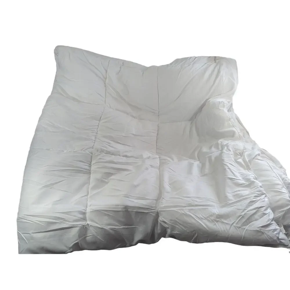 UTOPIA! PURE WHITE, BOXED EDGE, QUILTED DOWN ALTERNATIVE COMFORTER! SZ FULL
